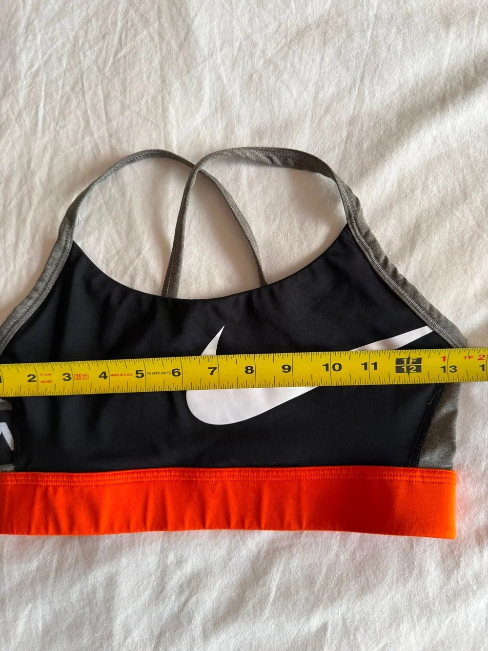 Nike Dri-FIT Medium Support Sports Bra Gray Black Orange M